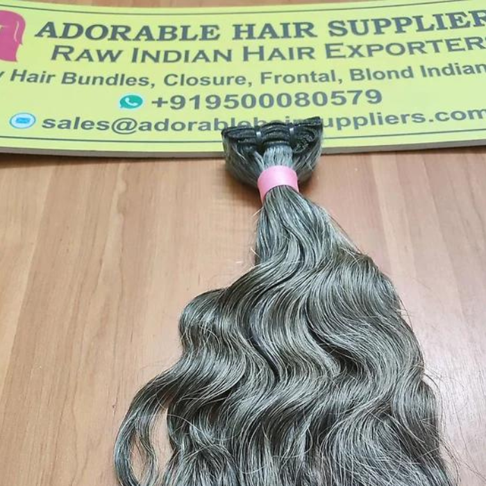 gray hair extensions human hair supplier